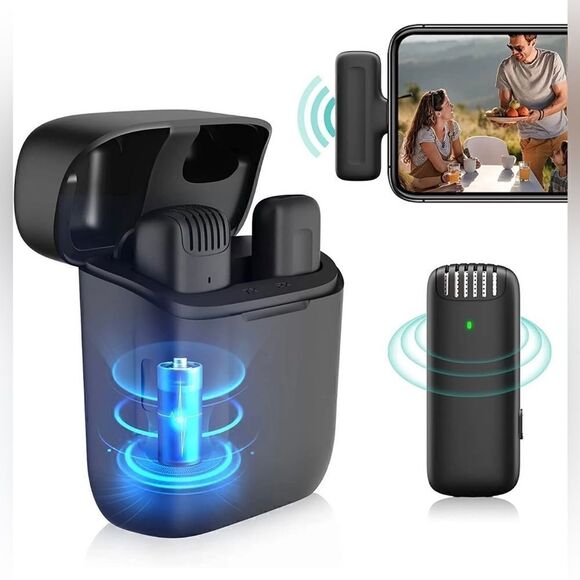 Wireless Lavalier Microphone For iPhone iPads Video Recording, Live Streaming - Picture 1 of 6